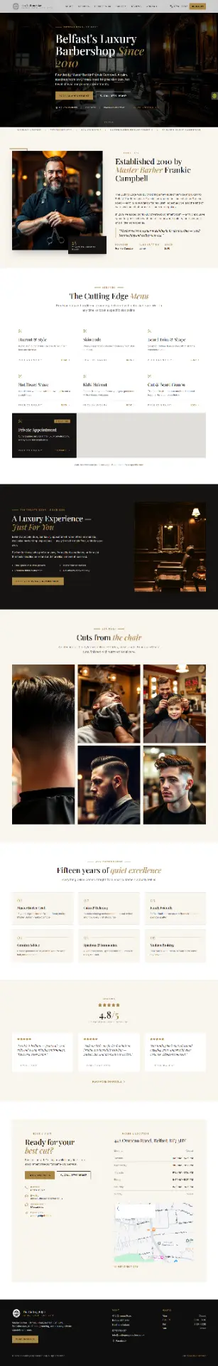 The Cutting Edge Barber Shop Belfast website redesign by MADSID Creations